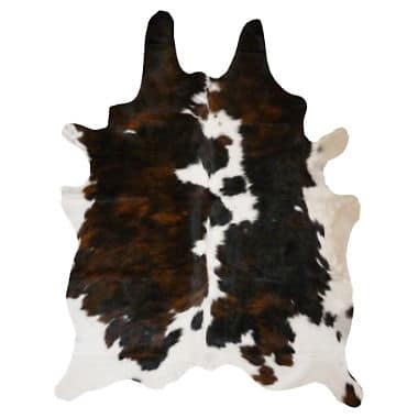 Crossfabs Real Cowhide Tricolor Rug Leather Cow Skin Premium New Carpet - XLarge