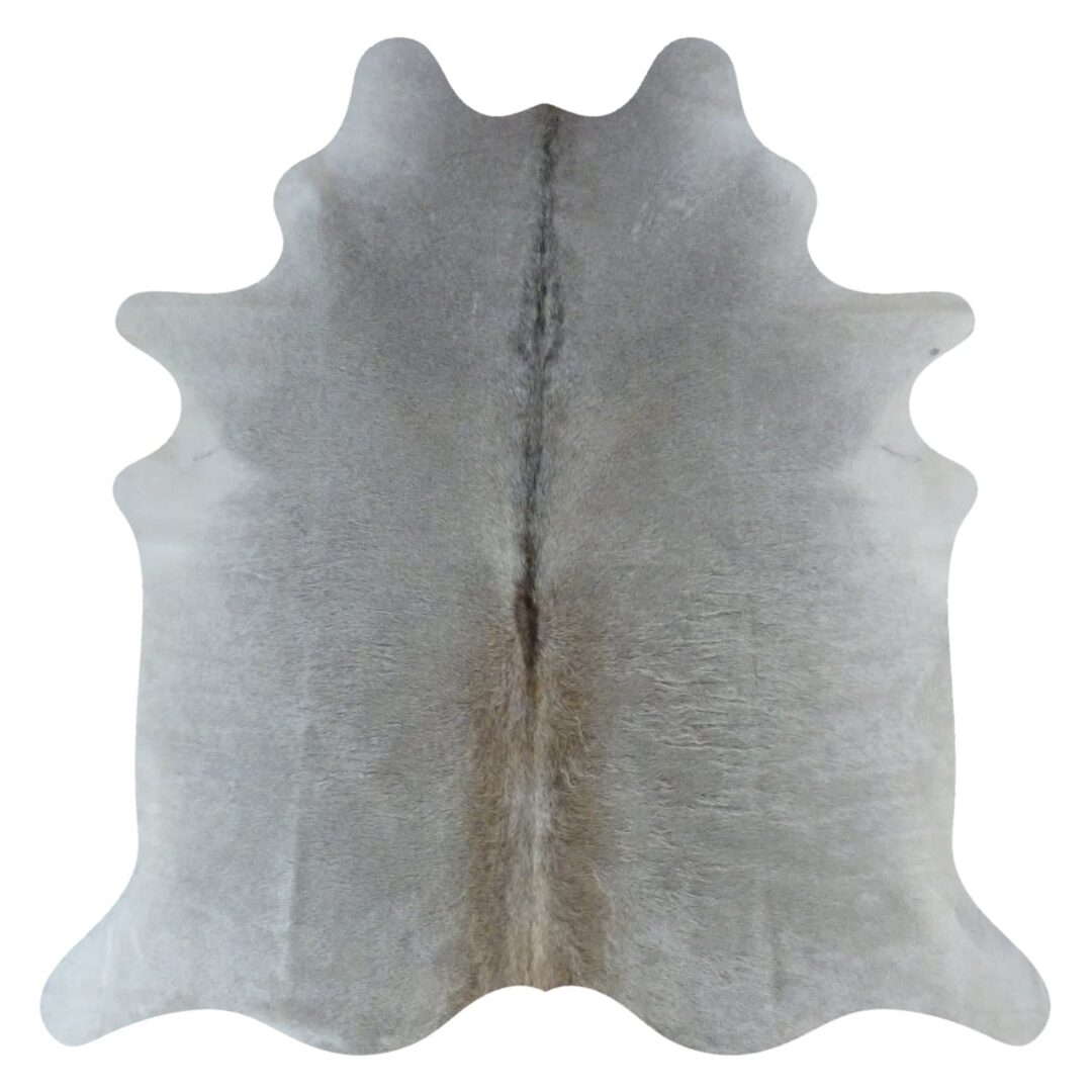 Crossfabs Genuine Cowhide Beige Grey Rug 100% Leather Cow Skin Carpet - Large