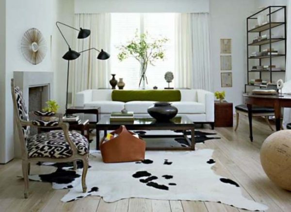 Black White Real Cowhide Rug