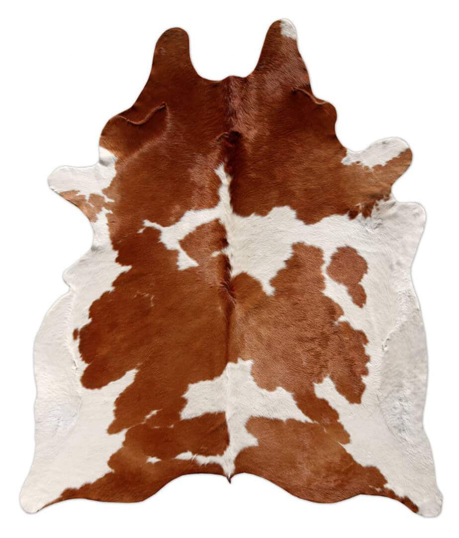 Crossfabs Real Cowhide Brown & White Rug Authentic Leather Natural Skin - XLarge