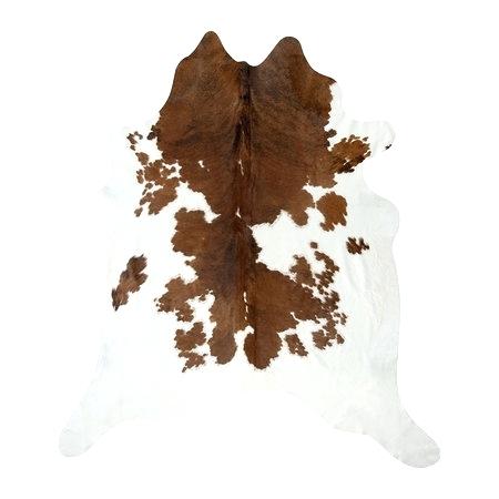 Crossfabs Real Cowhide Brown & White Rug Fine Leather Natural Cow Skin - Large