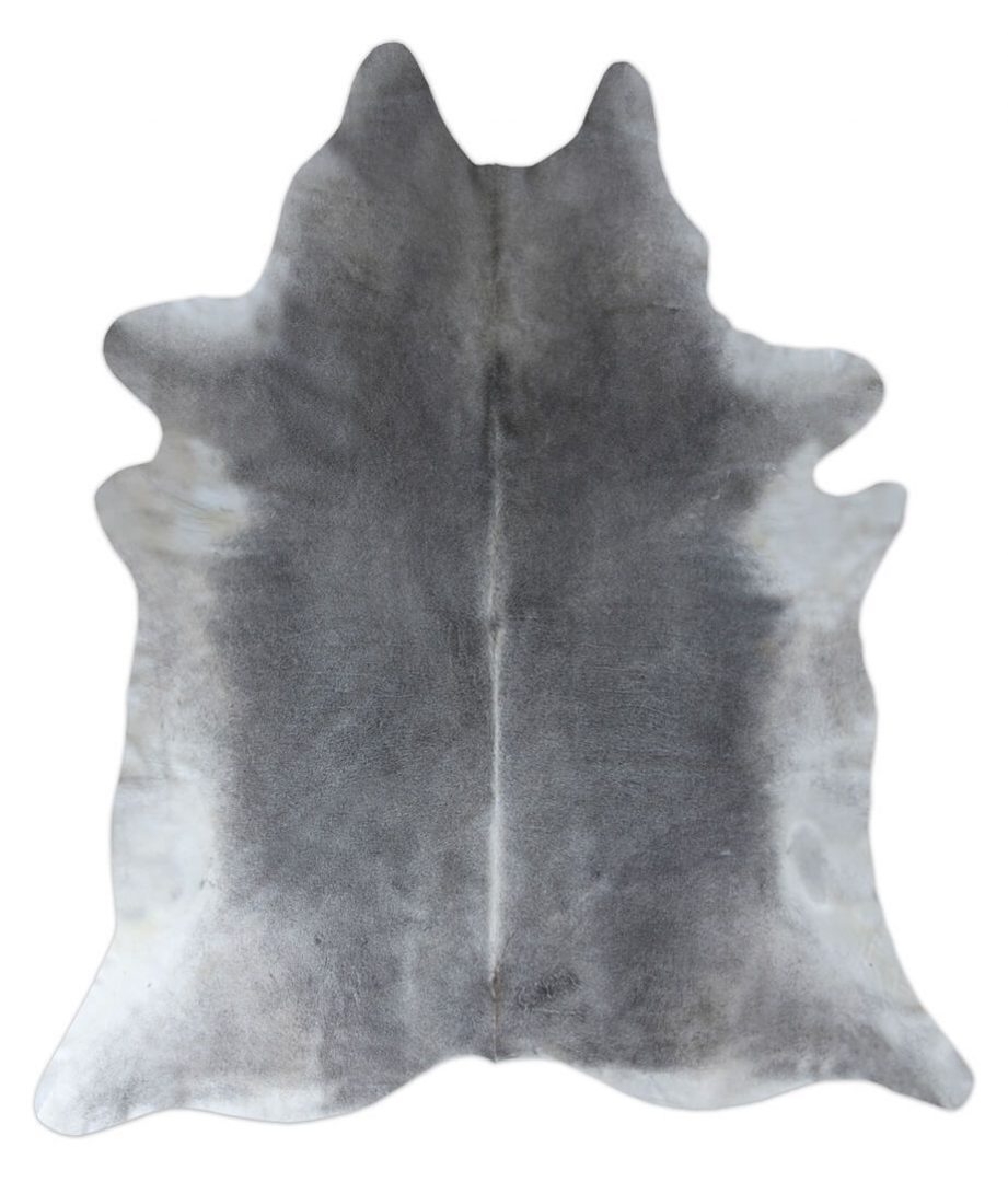 Crossfabs Real Cowhide Grey Rug 100% Leather Cow Skin Premium Quality - Large