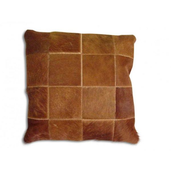 Real Cowhide Patchwork Pillow Cover 16x16