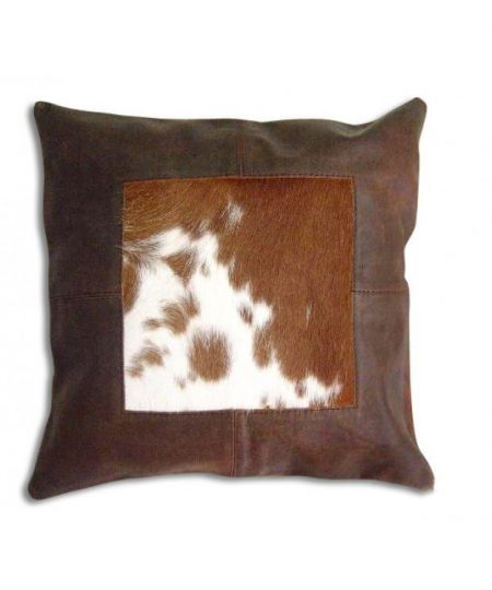 Real Cowhide Patchwork Cushion Cover 16x16