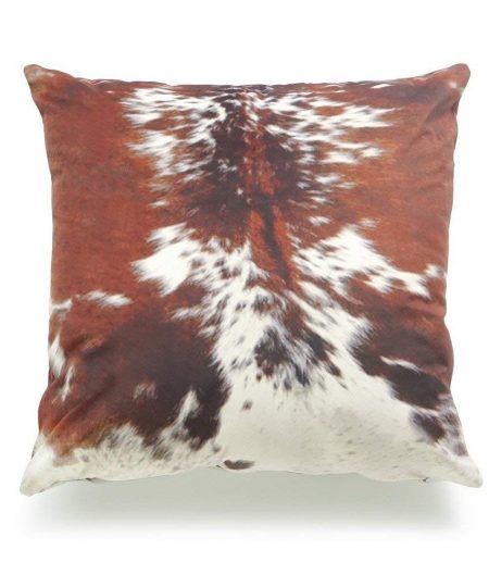 Tricolor Real Cowhide Cushion Cover 16x16