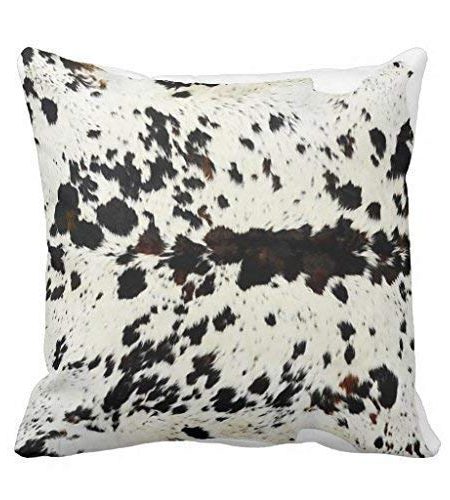 Black & White Real Cowhide Pillow Cover 16x16