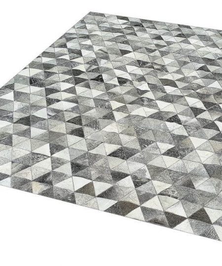 Real Grey Cowhide Patchwork Rug