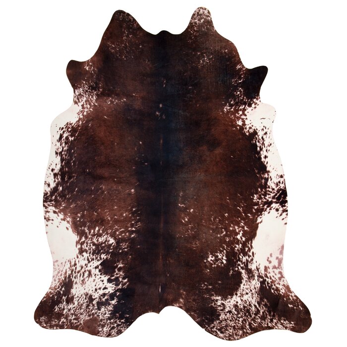 Crossfabs Premium Real Natural Cowhide Brown&White Rug Leather Cow Skin - Large