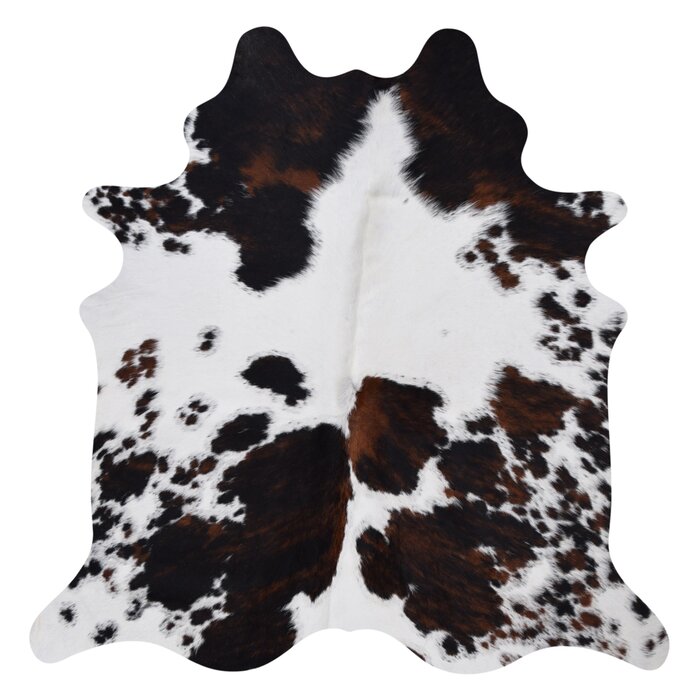 Crossfabs Real Tricolor Cowhide Natural Rug Genuine Cow Leather Carpet - Large