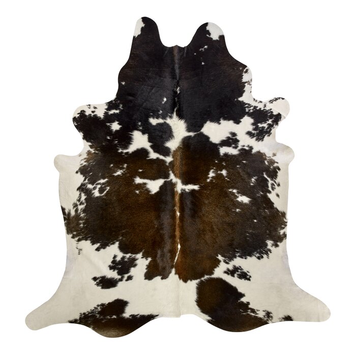 Crossfabs Cowhide Natural Brazilian Tri Color Rug 100% Leather Cow Skin - XLarge