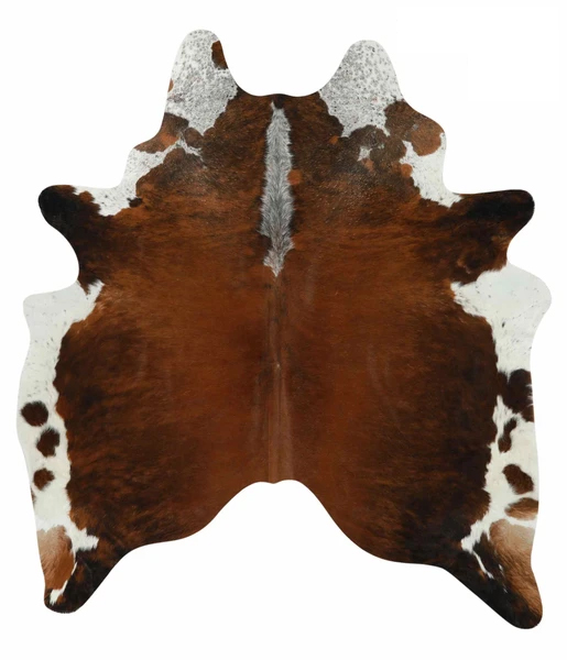 Crossfabs Real Natural Cowhide Tricolor Rug 100% Leather Cow Skin Carpet - Large