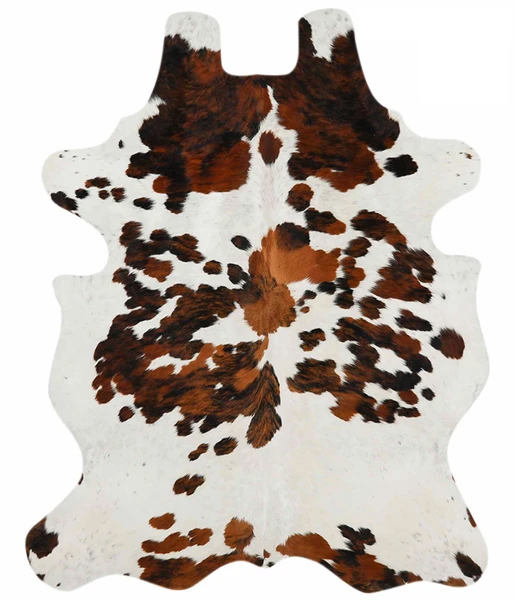 Crossfabs Tri Color Real Cowhide Natural Hair Rug Genuine Cow Leather - X-Large